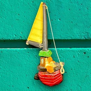 Vintage 1977 David Frykman The Mariner Santa Sailboat Figurine RARE DF 3428